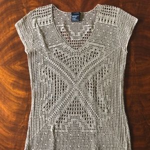 Theory Crocheted Cap Sleeve Top